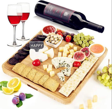 Platou aperitive & branzeturi 1 compartiment din lemn de bambus