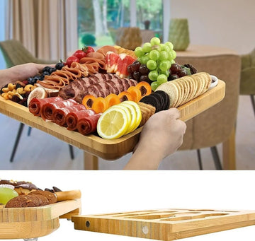 Platou aperitive & branzeturi 1 compartiment din lemn de bambus