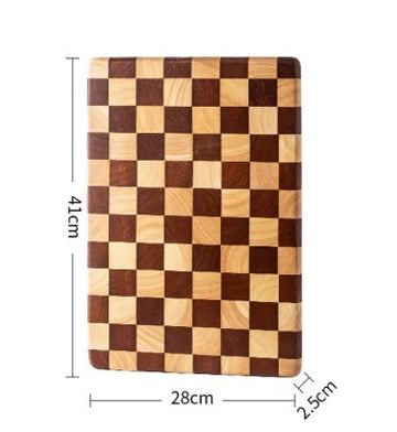 Tocator din lemn de cauciuc de 41cm model tip Sah