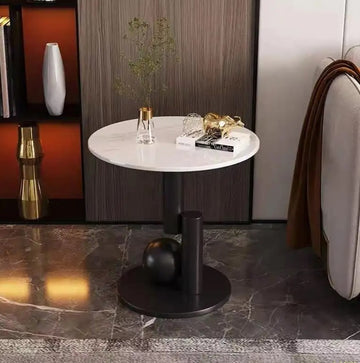 Masuta cafea REGILIA Black din otel inoxidabil si piatra sinterizata