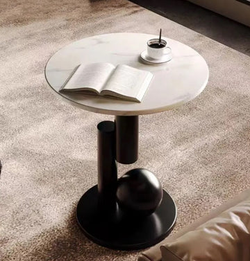 Masuta cafea REGILIA Black din otel inoxidabil si piatra sinterizata