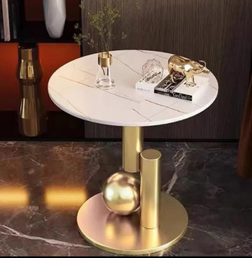 Masuta cafea REGILIA Auriu periat din otel inoxidabil si piatra sinterizata