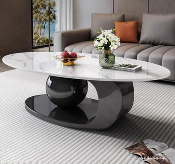 Masuta cafea ELISIUM Black din otel inoxidabil si piatra sinterizata
