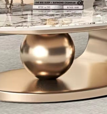 Masuta cafea ELISIUM Auriu periat din otel inoxidabil si piatra sinterizata