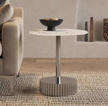 Set 2 piese masute cafea CELESTE otel inoxidabil si marmura compozita