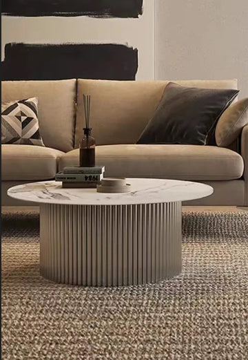 Set 2 piese masute cafea CELESTE otel inoxidabil si marmura compozita