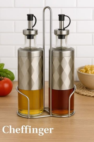 Set oliviera 2 sticle pentru ulei si otet de 320ml Cheffinger