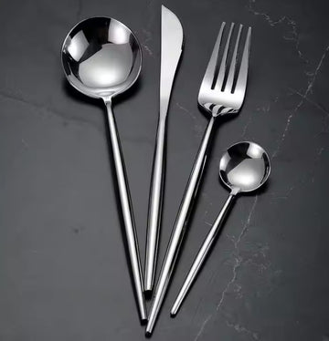 Set tacamuri 24 piese din Otel inoxidabil Argintiu model occidental
