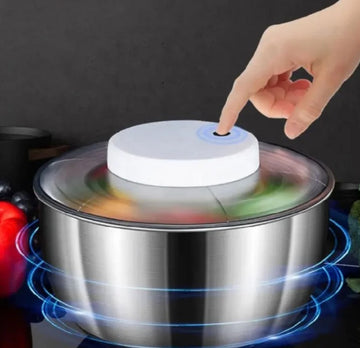 Uscator salata electric cu incarcare USB, multifunctional, bol inox 4.75 l