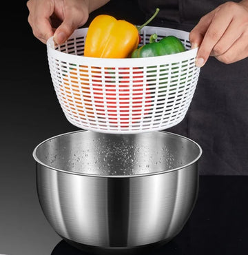 Uscator salata electric cu incarcare USB , multifunctional ,bol inox 4.75 l