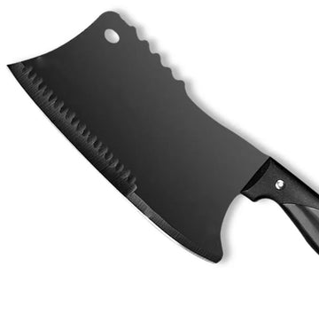 Cutit bucatarie tip satar profesional negru ,27.5cm pentru oase, carne,legume