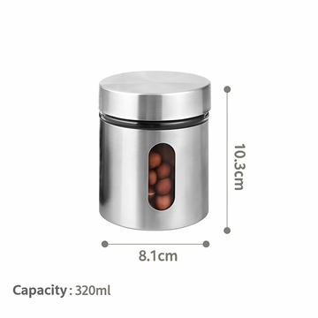 Set organizator condimente cu 8 recipiente si suport de inox Cheffinger