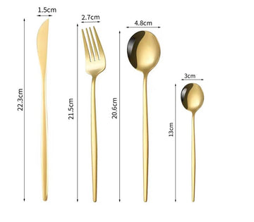 Set tacamuri 24 piese Auriu din Otel inoxidabil model occidental