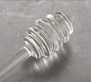 Recipient miere albine/siropuri 400ml din sticla borosilicata cu lingurita speciala din sticla