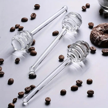 Recipient miere albine/siropuri 400ml din sticla borosilicata cu lingurita speciala din sticla