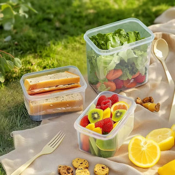 Set complet 14 recipiente din plastic pentru organizarea alimentelor,cu capace etanșe, marker,etichete si linguri dozatoare