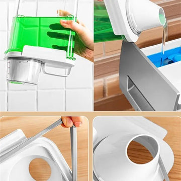 Set 3 recipiente organizatoare pentru detergenti si balsam cu masura gradata