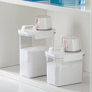 Set 3 recipiente organizatoare pentru detergenti si balsam cu masura gradata