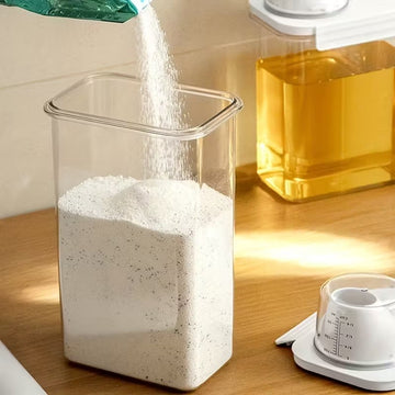 Set 3 recipiente organizatoare pentru detergenti si balsam cu masura gradata
