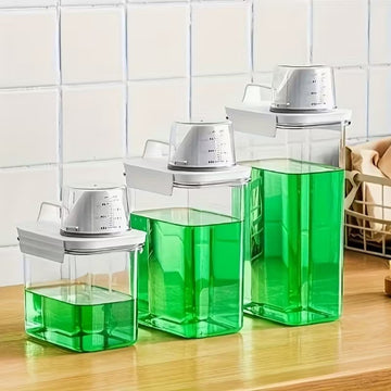 Set 3 recipiente organizatoare pentru detergenti si balsam cu masura gradata