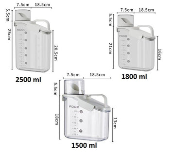 Set 3 recipiente gradate din plastic pentru depozitarea alimentelor cu capac dozator in diferite marimi