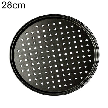 Set 2 tavi rotunde pentru pizza perforate antiarderente din otel carbon de 28cm