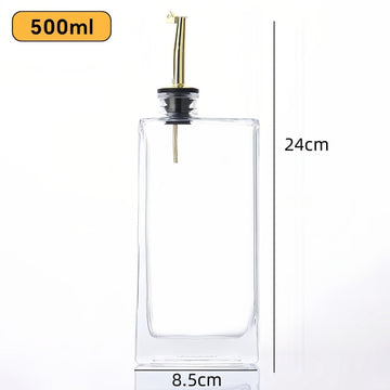 Set 2 sticle elegante forma patrata de 500 ml pentru siropuri, uleiuri si otet