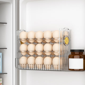 Organizator pentru 30 oua pe 3 niveluri cu ridicare automata si indicator data