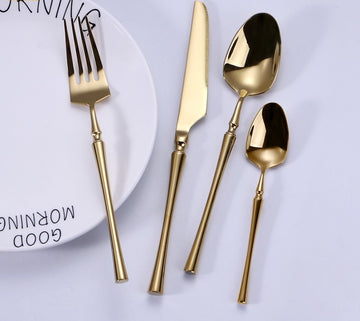 Set tacamuri Premium Royal 24 piese din inox 304 cu finisaj Auriu tip oglinda