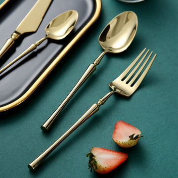 Set tacamuri Premium Royal 24 piese din inox 304 cu finisaj Auriu tip oglinda