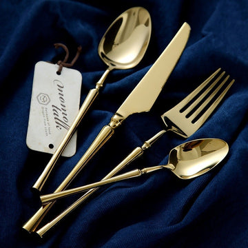 Set tacamuri Premium Royal 24 piese din inox 304 cu finisaj Auriu tip oglinda