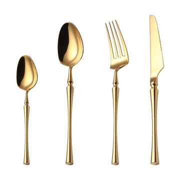 Set tacamuri Premium Royal 24 piese din inox 304 cu finisaj Auriu tip oglinda