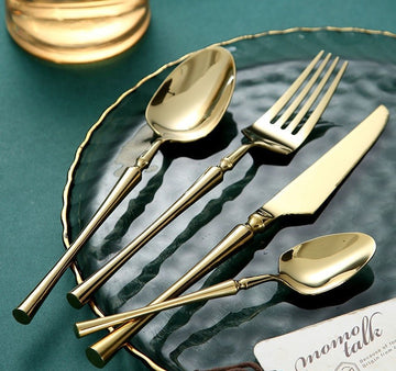 Set tacamuri Premium Royal 24 piese din inox 304 cu finisaj Auriu tip oglinda