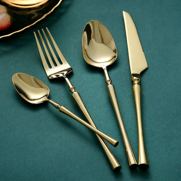 Set tacamuri Premium Royal 24 piese din inox 304 cu finisaj Auriu tip oglinda