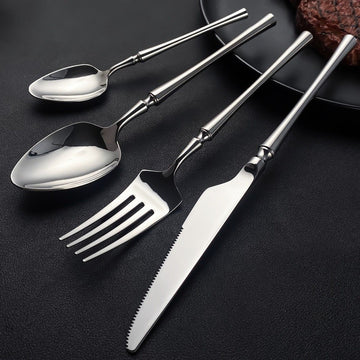 Set tacamuri Premium Royal 24 piese din inox 304 cu finisaj Argintiu tip oglinda