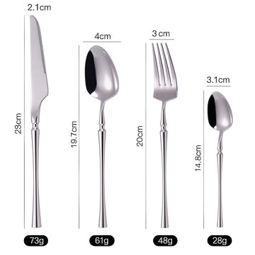 Set tacamuri Premium Royal 24 piese din inox 304 cu finisaj Argintiu tip oglinda