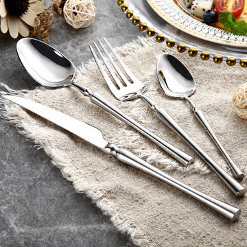Set tacamuri Premium Royal 24 piese din inox 304 cu finisaj Argintiu tip oglinda