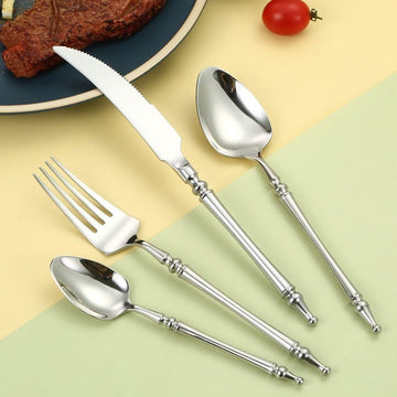 Set tacamuri Premium Noblese 24 piese din inox 304 cu finisaj Argintiu tip oglinda