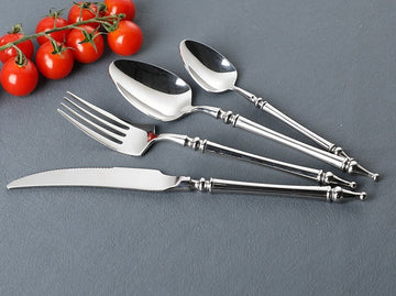 Set tacamuri Premium Noblese 24 piese din inox 304 cu finisaj Argintiu tip oglinda