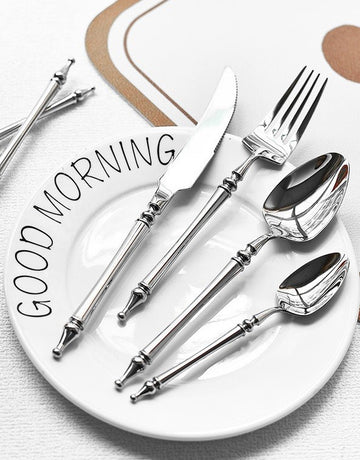 Set tacamuri Premium Noblese 24 piese din inox 304 cu finisaj Argintiu tip oglinda