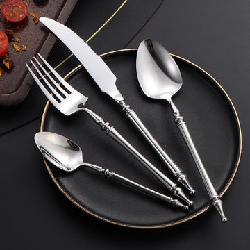 Set tacamuri Premium Noblese 24 piese din inox 304 cu finisaj Argintiu tip oglinda