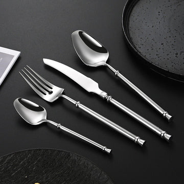 Set tacamuri Premium Arteya 24 piese din inox 304 cu finisaj Argintiu tip oglinda