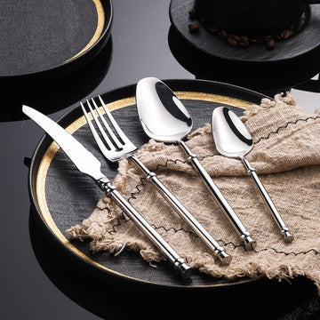 Set tacamuri Premium Arteya 24 piese din inox 304 cu finisaj Argintiu tip oglinda