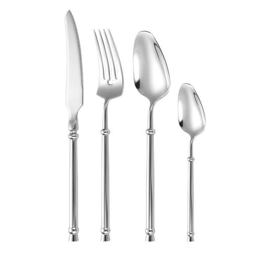 Set tacamuri Premium Arteya 24 piese din inox 304 cu finisaj Argintiu tip oglinda