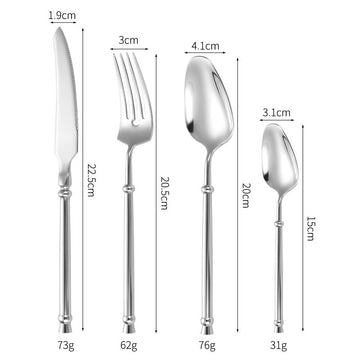 Set tacamuri Premium Arteya 24 piese din inox 304 cu finisaj Argintiu tip oglinda