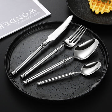 Set tacamuri Premium Arteya 24 piese din inox 304 cu finisaj Argintiu tip oglinda
