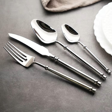 Set tacamuri Premium Arteya 24 piese din inox 304 cu finisaj Argintiu tip oglinda