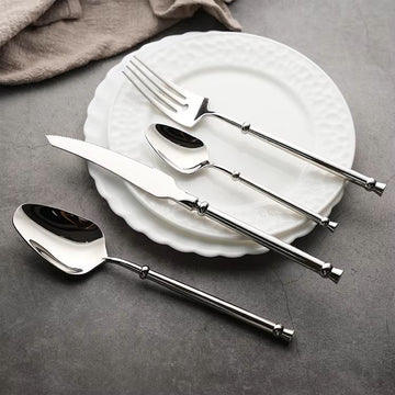 Set tacamuri Premium Arteya 24 piese din inox 304 cu finisaj Argintiu tip oglinda