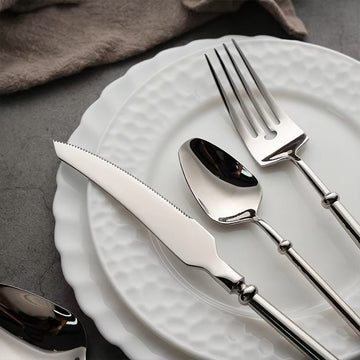 Set tacamuri Premium Arteya 24 piese din inox 304 cu finisaj Argintiu tip oglinda