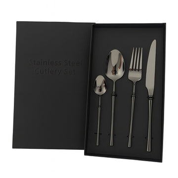 Set 4 tacamuri Royal Premium din inox 304 finisaj Negru tip oglinda